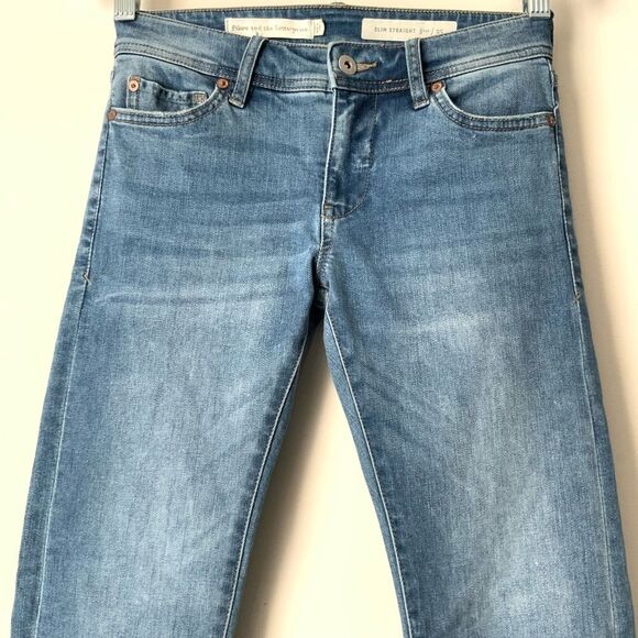 Pilcro and the Letterpress Slim Straight Jeweled Raw Hem Jeans - Picture 7 of 8